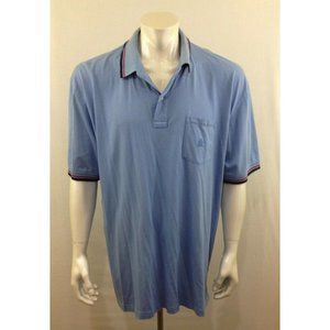 Tommy Hilfiger Pima Cotton Men's Blue Cuffed Short Sleeve Polo Shirt Size XXL